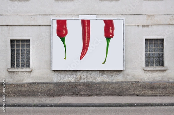 Obraz Chilis auf einer Plakatwand