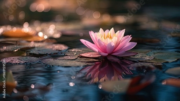 Obraz pink water lily