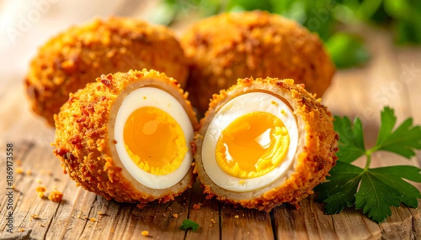 Obraz Crispy Scotch Eggs Close-Up