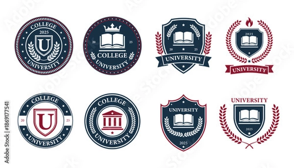 Obraz College University Academic Logo Vector Bundle