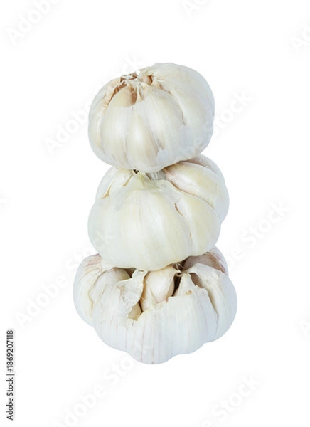 Obraz stack of garlic isolated