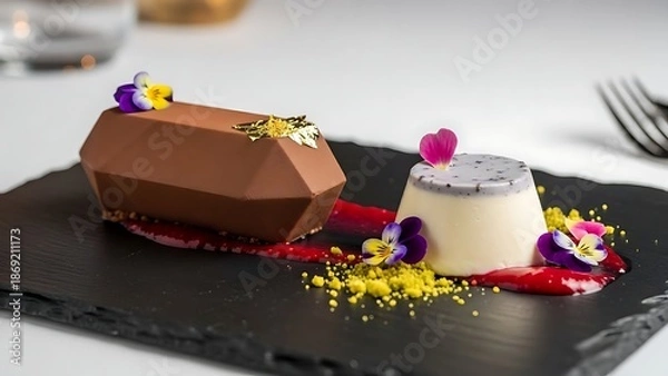 Obraz chocolate cake on a plate