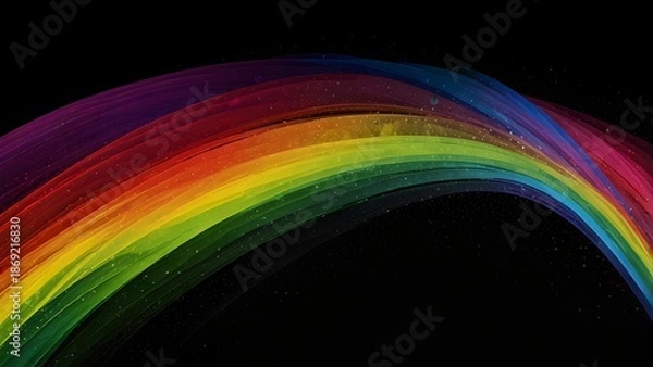 Obraz Abstract rainbow colours on a black background 