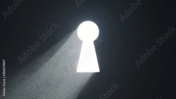 Obraz Bright Light Beam Shining Through Keyhole