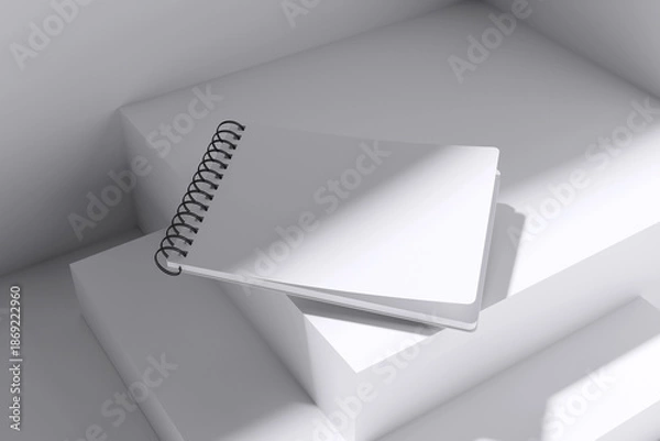 Fototapeta Realistic landscape notebook blank