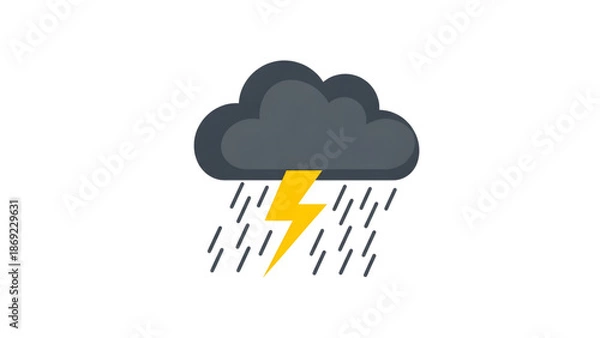 Fototapeta Dark Cloud Lightning Strike 