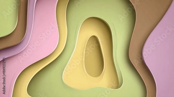 Obraz Colorful layers create a three dimensional shape on a smooth surface