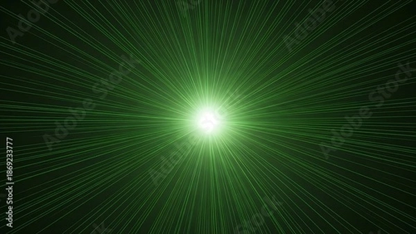 Obraz Bright Green Light Rays Bursting From Center explosion