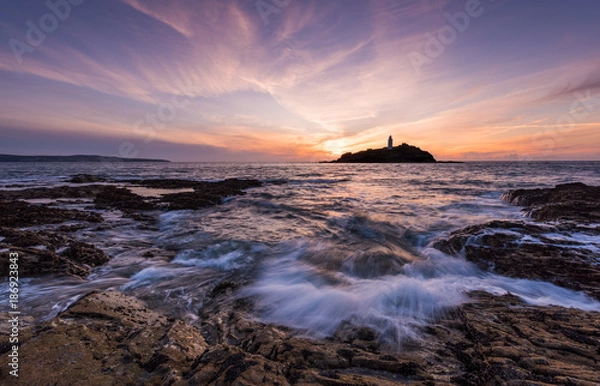 Obraz Godrevy lighthouse at sunset