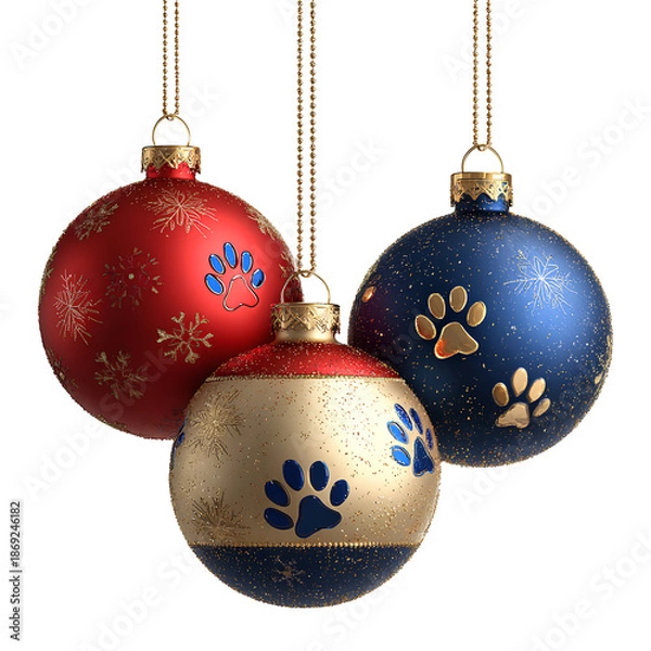 Obraz christmas balls on white background