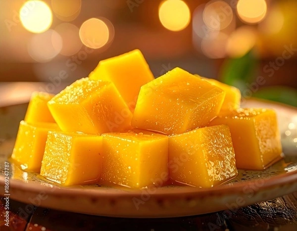 Obraz Mango Cubes Ready For Serving

