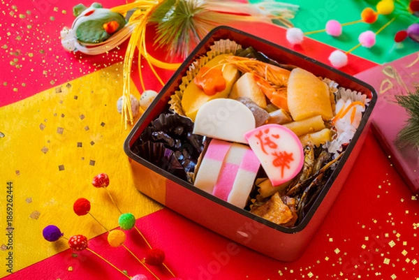 Fototapeta おせちとお正月飾り
