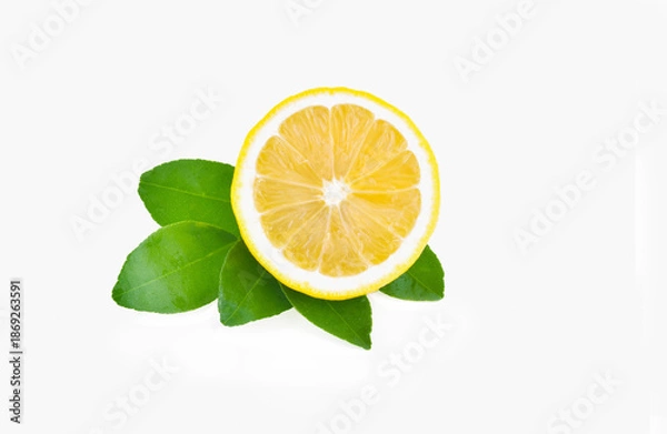 Obraz fresh lemon isolated on white background