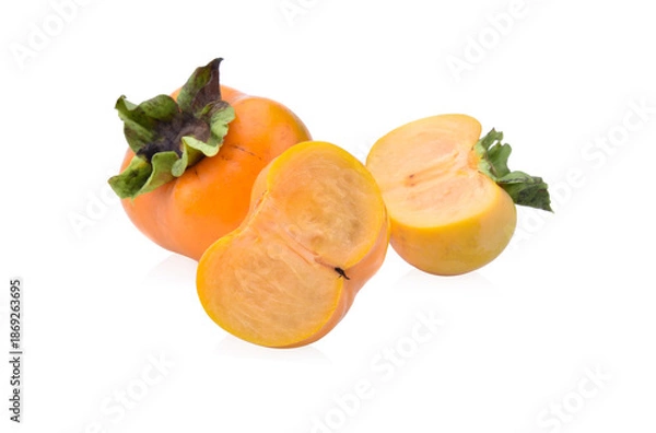 Obraz Persimmon fruit isolated on white background