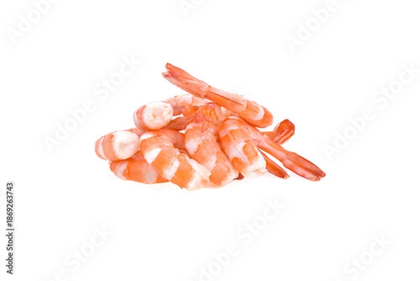 Obraz Cooked shrimps isolated on white background.