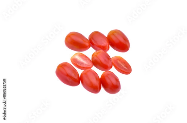 Obraz Cherry Tomatoes Isolated on a White Background