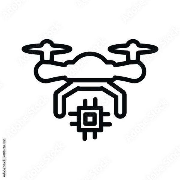 Obraz Drone chip icon