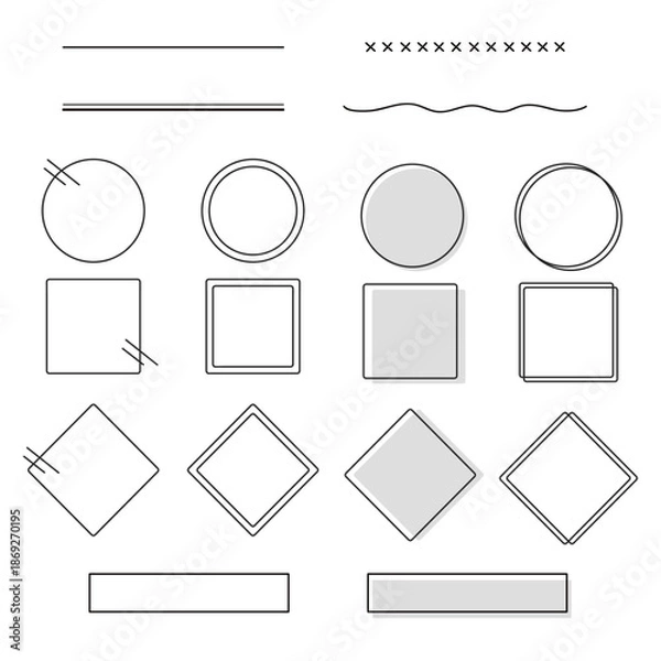 Fototapeta  色んなシンプルなあしらい素材セット