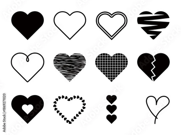 Obraz いろいろハートセット7