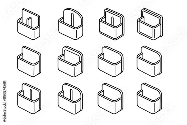 Obraz Holder shading rod icon divider line base remote vector surface slab wall