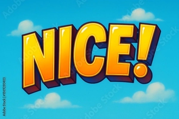 Obraz Nice Text Effect in Bold Comic Style on Blue Background