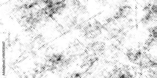 Obraz Halftone gradient. Dotted gradient, smooth dots spraying and halftones dot background seamless horizontal geometric pattern vector template set.