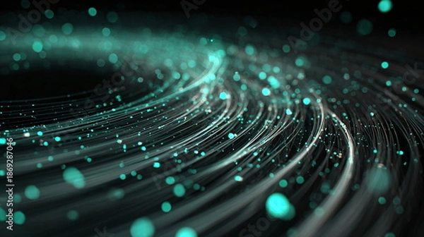 Obraz 3d data flow visualization futuristic holographic interface minimal