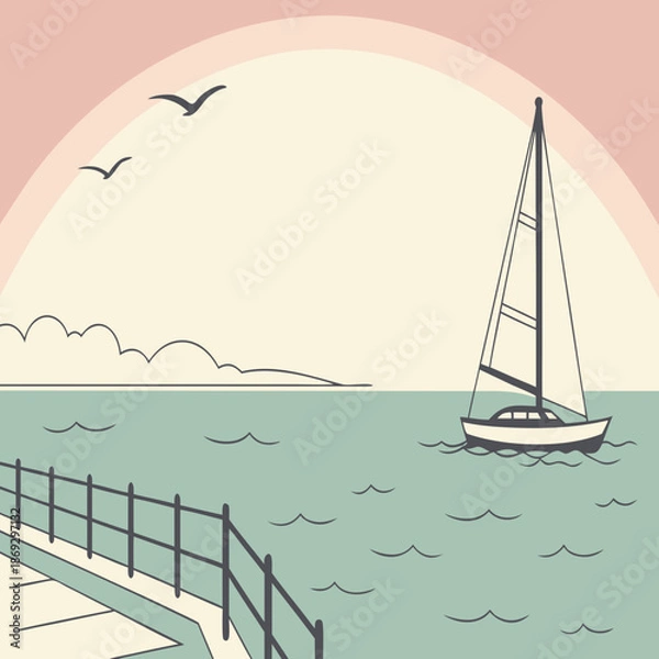 Obraz Soft pastel gradient horizon background