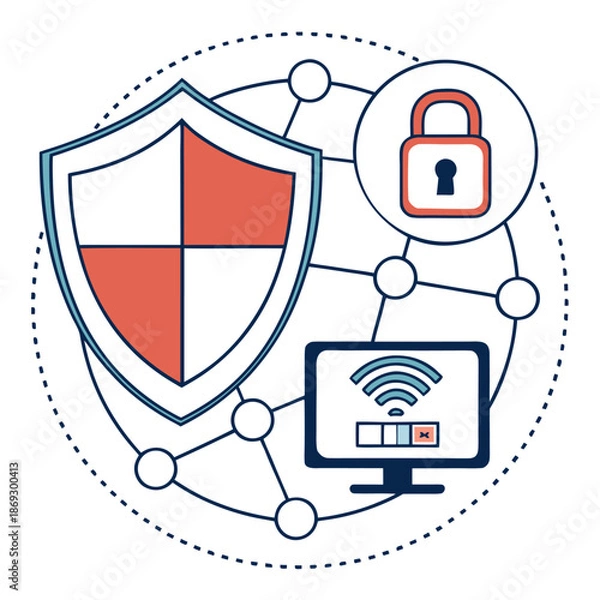 Fototapeta Cloud Computing Vector Illustration – SaaS and Online Infrastructure Concept