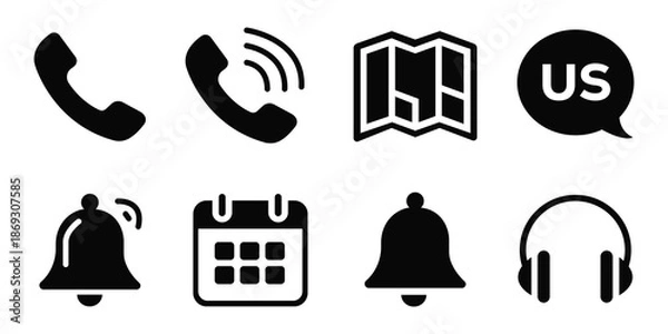 Obraz Contact and Communication Vector Icon Set