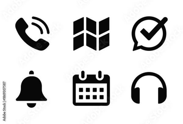 Obraz Communication and Interface Vector Icon Set