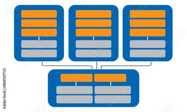 Obraz Internal Operations Workflow Diagram Flat Vector