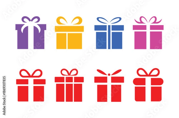 Obraz Colorful Gift Box Vector Icon Set