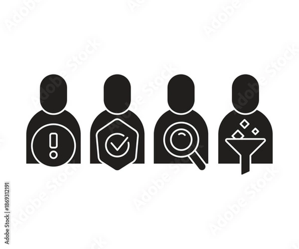 Obraz user profile and user interface icons set