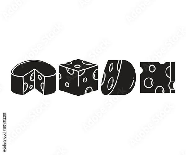 Obraz cheese icons set vector illustration