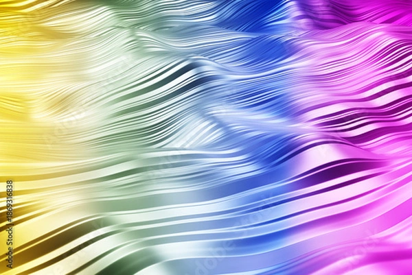 Obraz Abstract 3D flowing rainbow waves seamless motion background