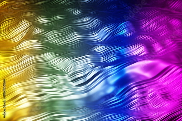 Obraz Abstract 3D flowing rainbow waves seamless motion background
