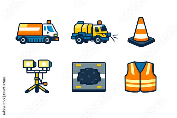 Obraz Construction and Roadwork Icons Set