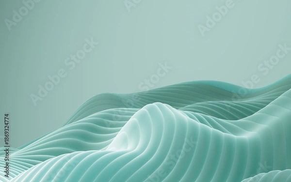 Fototapeta Abstract multi-layered curved background, 3d rendering.