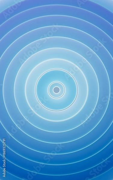 Fototapeta Blue abstract multi-layered curved background, 3d rendering.