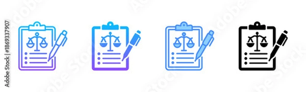 Obraz Legal Document Multi Style Icon Set