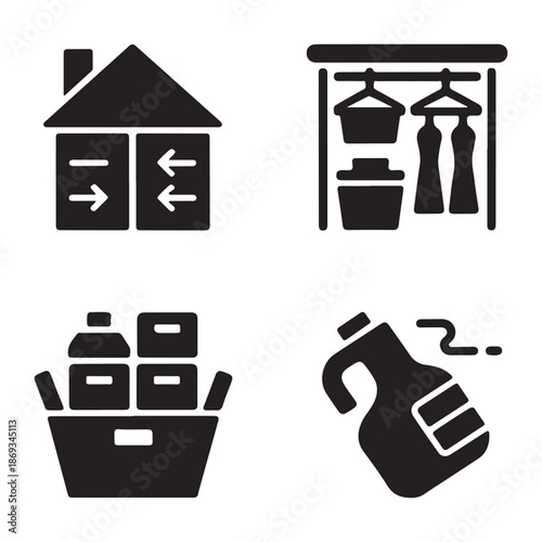 Obraz Storage management icon reflecting structured declutter home