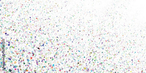 Obraz Seamless white geometric halftones pattern