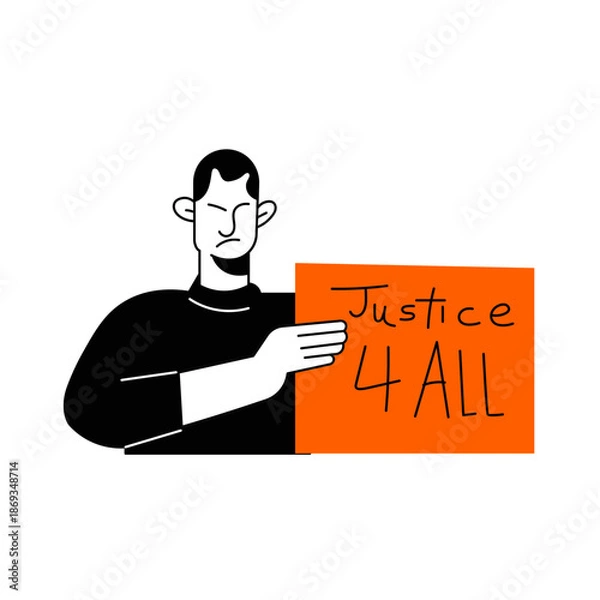 Obraz Man Protesting for Justice