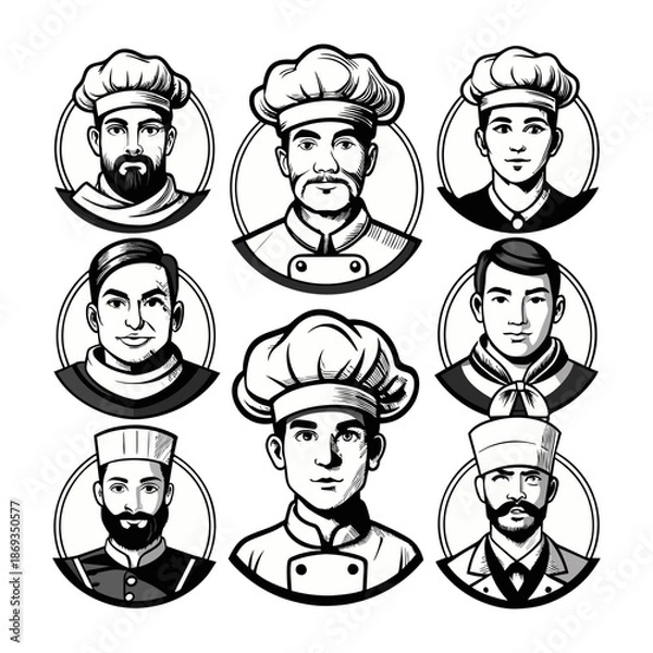 Fototapeta Chef Avatars Collection