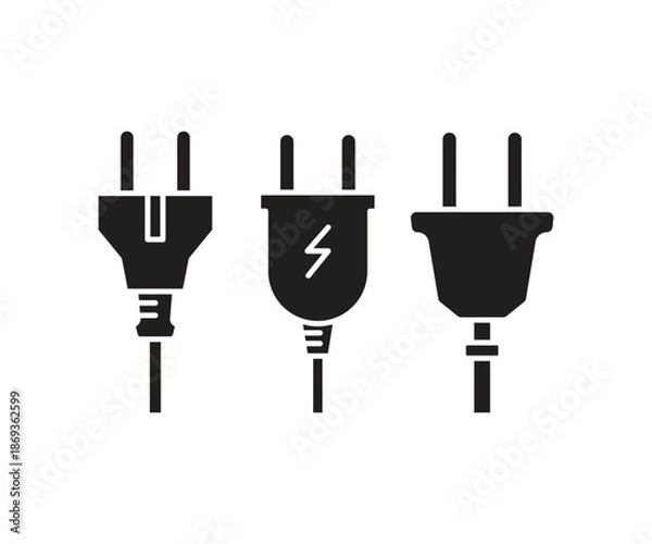 Obraz electric plug icons set illustration vector