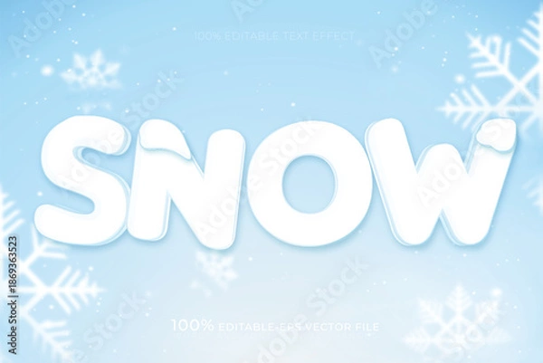 Obraz snow frozen text effect