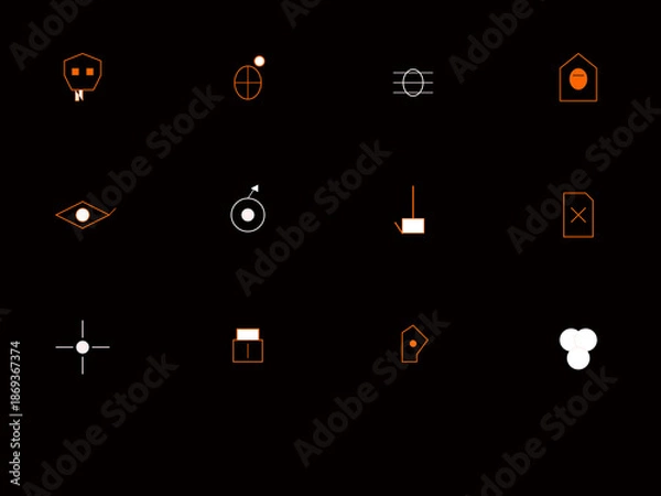 Obraz 12 Cyber Warfare and Hacker Threat Icons - Red Team Security Vector Set