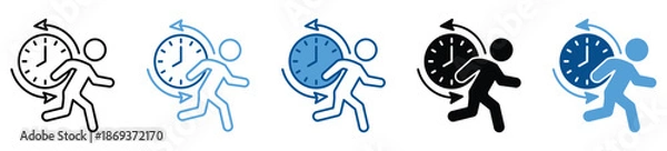 Obraz Time Management icon set in multiple styles