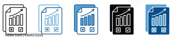 Obraz Growth Report icon set in multiple styles